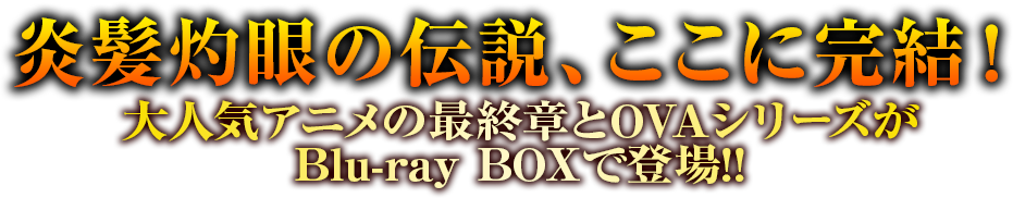 炎髪灼眼の伝説、ここに完結！
大人気アニメの最終章とOVAシリーズがBlu-ray BOX
で登場！！