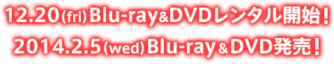 12.20（fri）Blu-ray&DVDレンタル開始！2014.2.5（wed）Blu-ray＆DVD発売！